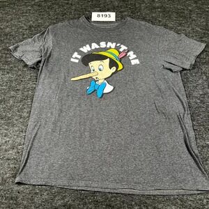 Disney T Shirt Men Large Gray Pinocchio It Wasnt Me Cartoon Graphic Print Cotton